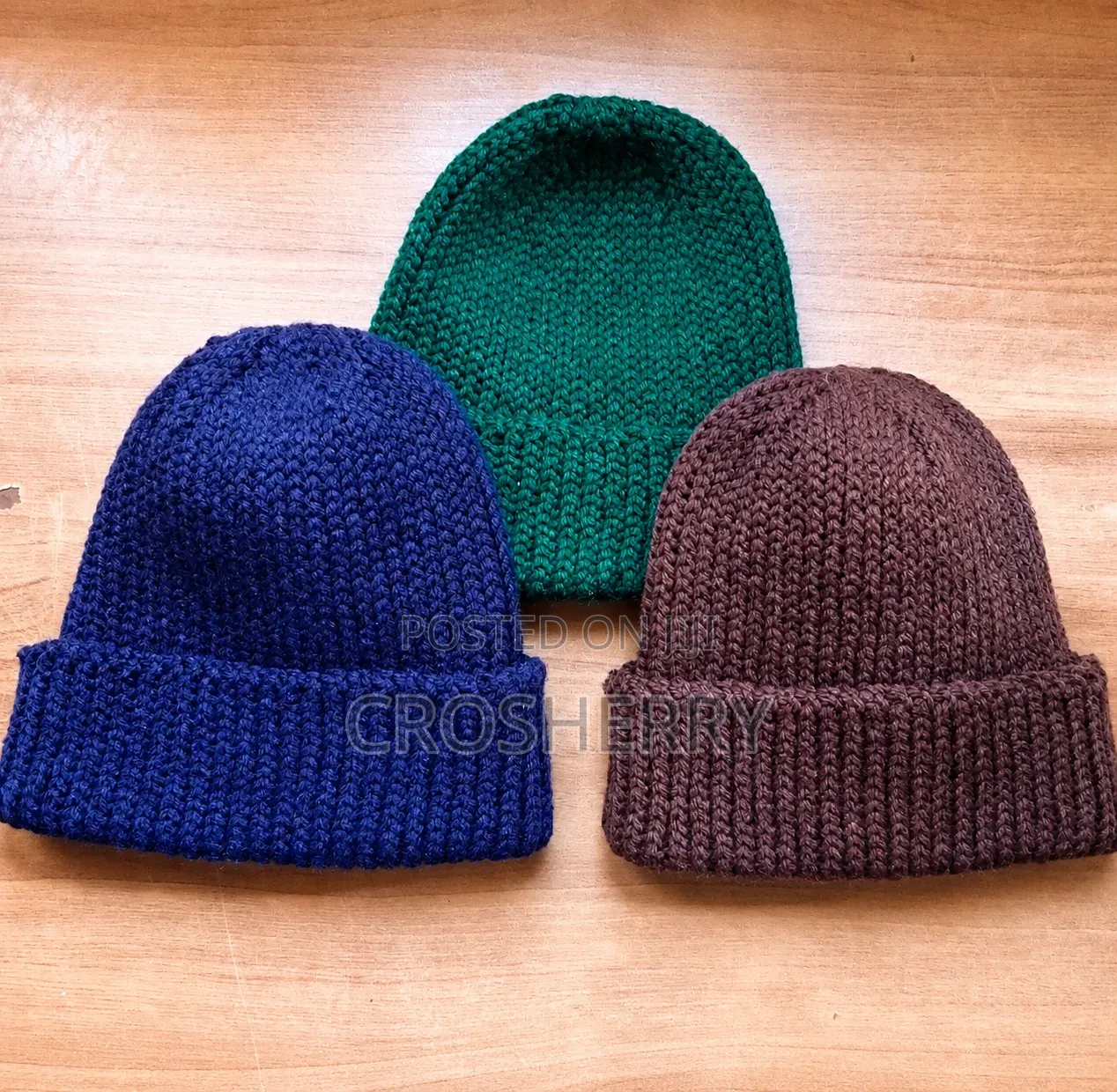 Handmade Knit-Look Crochet Beanie