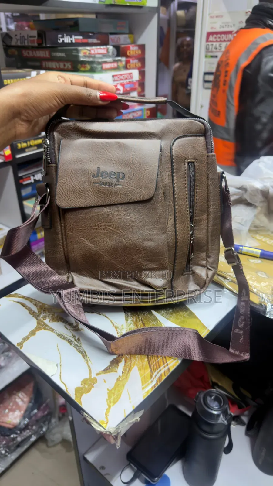 Dark Brown Jeep Sling Shoulder Bag at Only 999