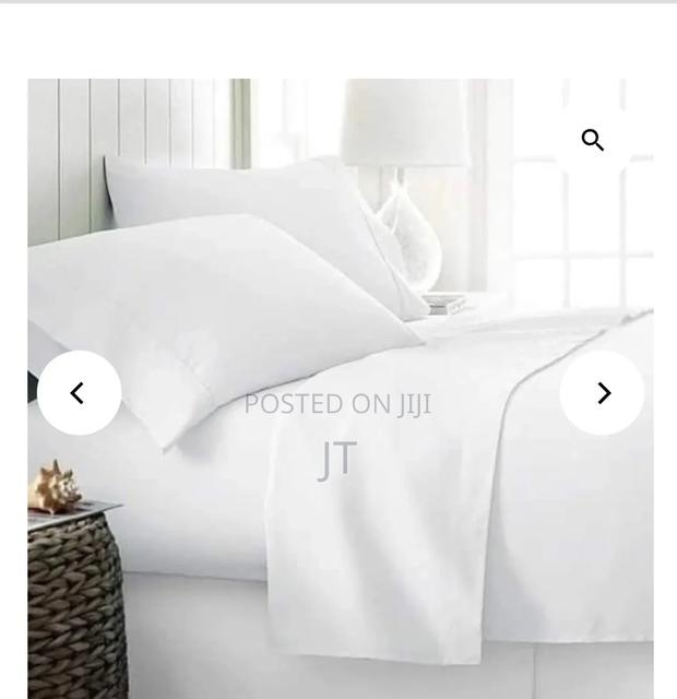 Pure White Plain Bedsheet (Size 5×6) - main view