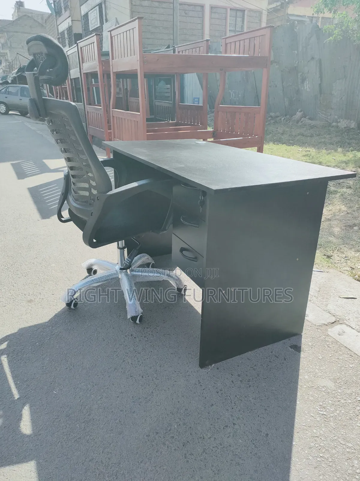 Black Office Table and Chair_ideal for Home, Office or Study