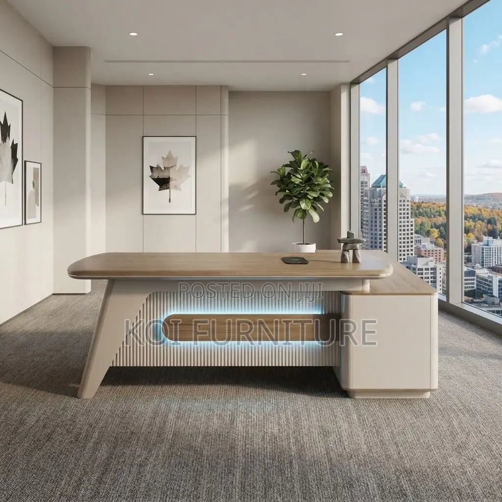 Office Desk; 1800MM Executive Advamced Office Desk With Front Light