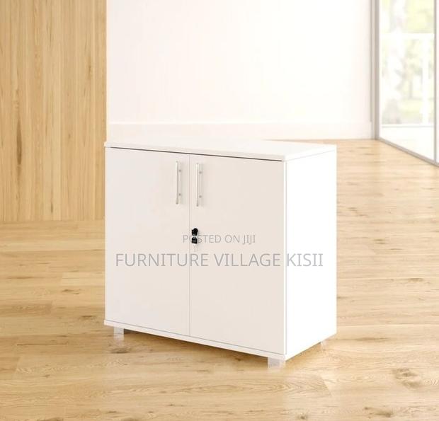 Office Cabinet; 2-Door White Storage Credenza