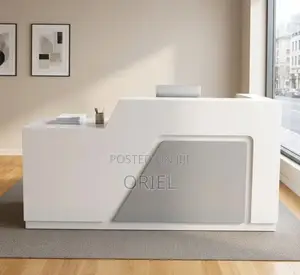 160CM White Office Reception Desk : Reception Counter Desk for Office