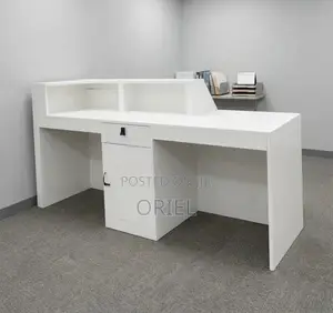 160CM White Office Reception Desk : Reception Counter Desk for Office