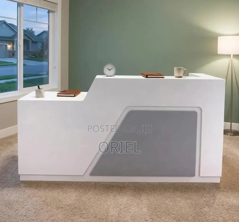 160CM White Office Reception Desk : Reception Counter Desk for Office