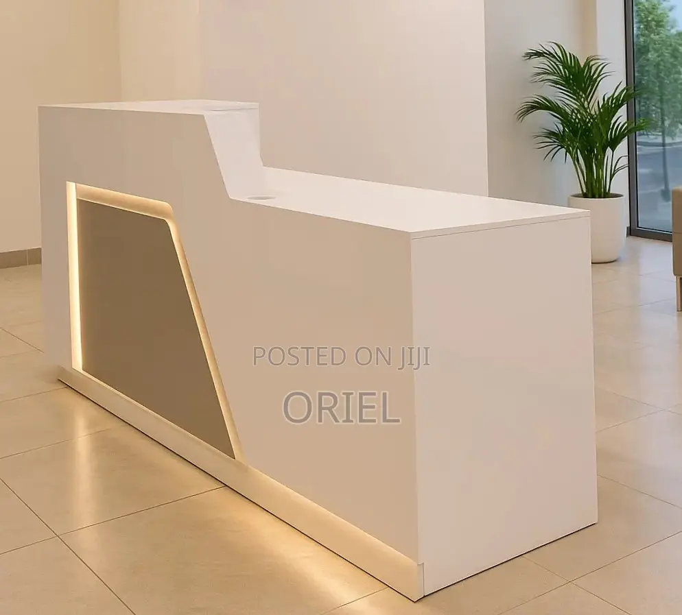 160CM White Office Reception Desk : Reception Counter Desk for Office