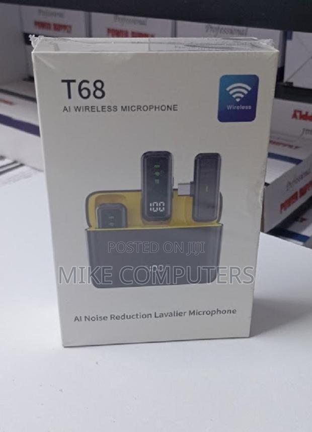 Noise Cancelling Light-Weight T68 Wireless Lavalier Microphone - main view