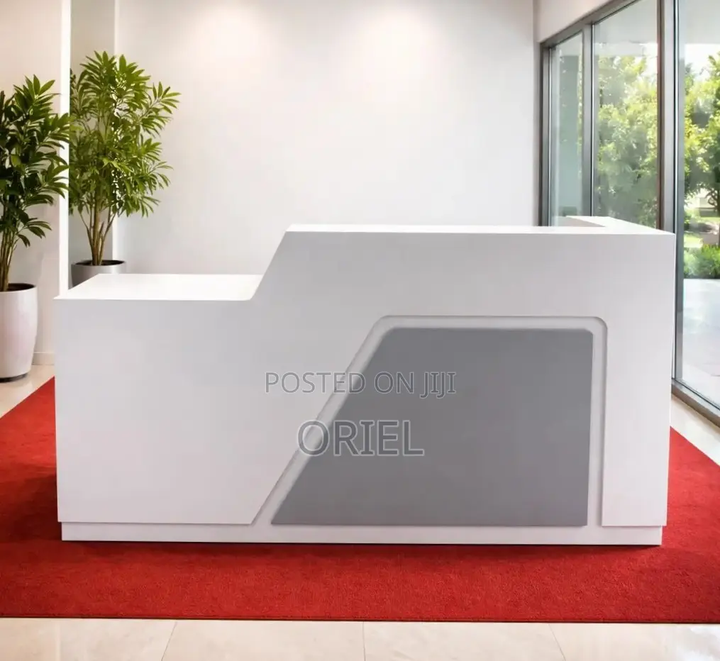 160CM White Office Reception Desk : Reception Counter Desk for Office