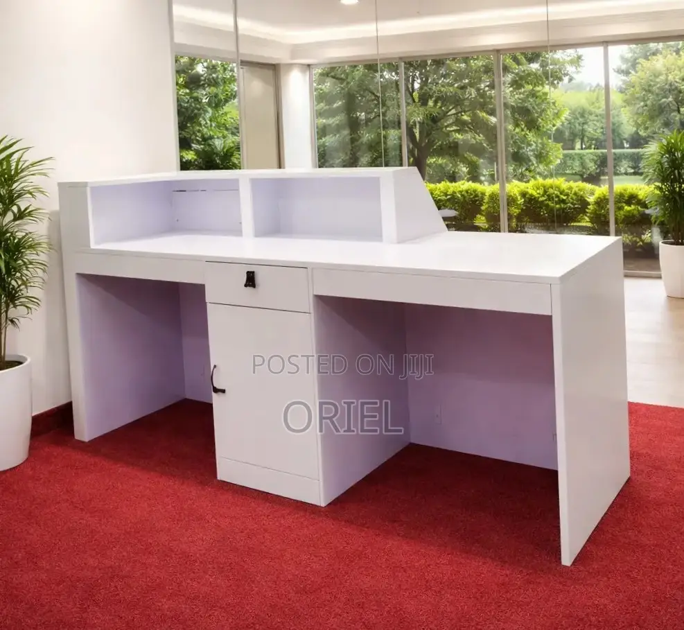 160CM White Office Reception Desk : Reception Counter Desk for Office