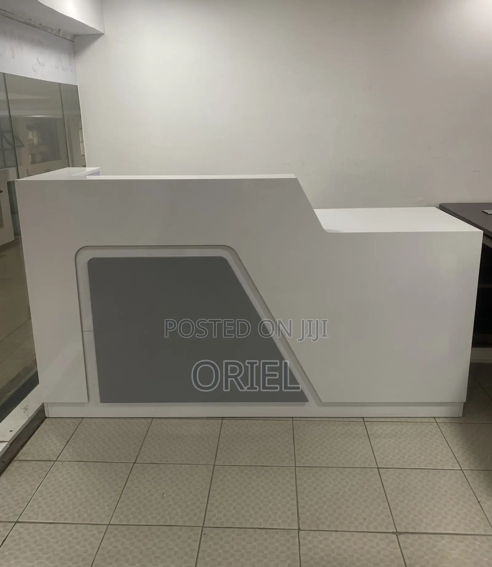 160CM White Office Reception Desk : Reception Counter Desk for Office