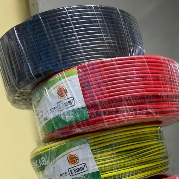 2.5mm Single Core Wiring Wire – Black Yellow Red – 90 Metres