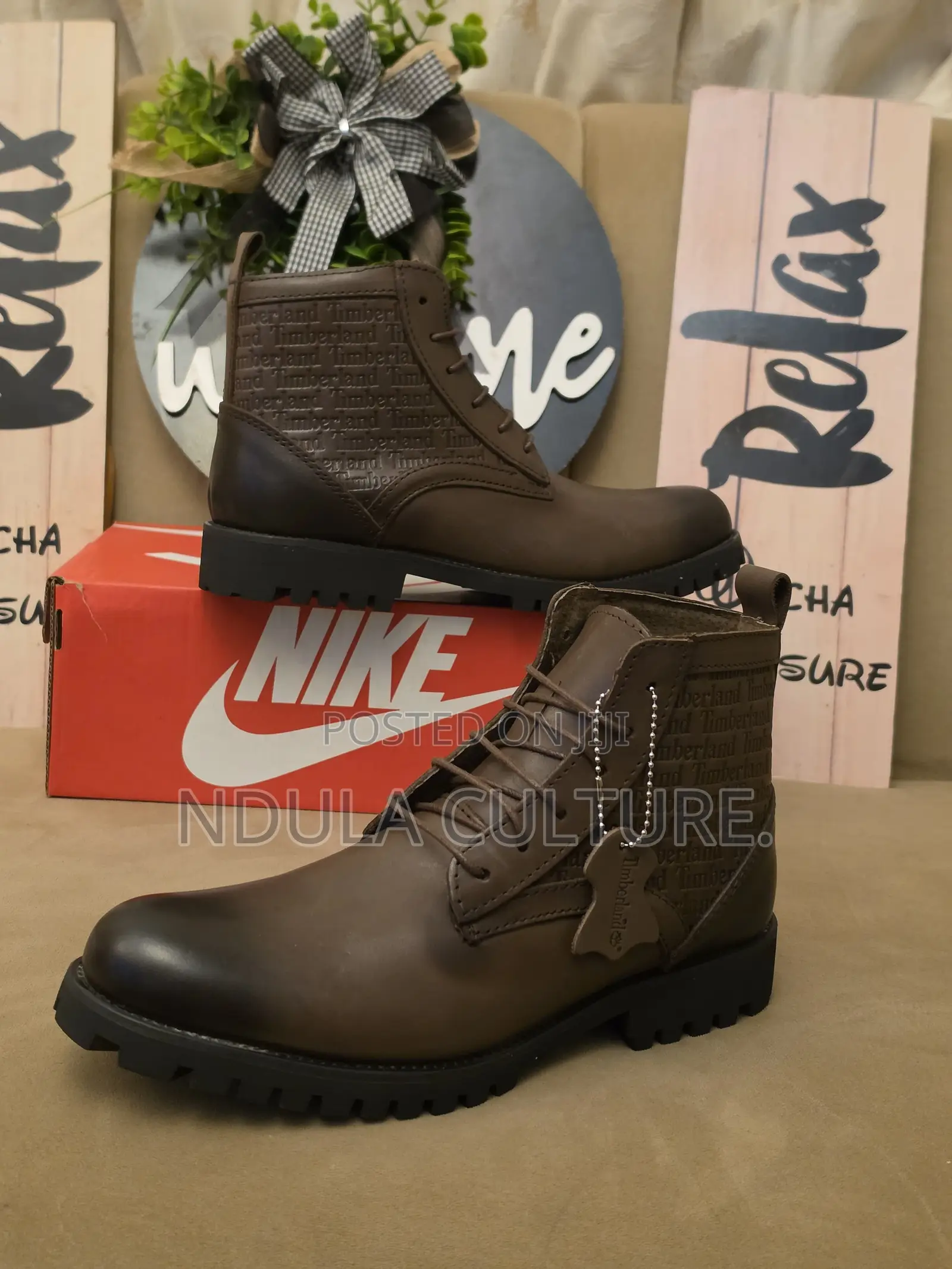 Timberland Embossed Casual Black Sole Boots
