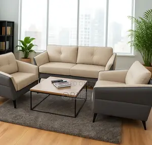 Office Sofa : Premium Leather Office Reception Sofa Set