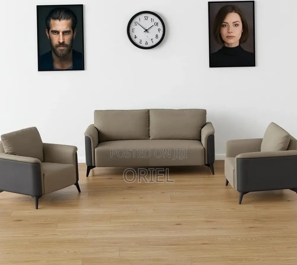 Office Sofa : Premium Leather Office Reception Sofa Set