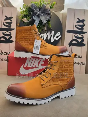 Timberland Logo Printed White Sole Boots