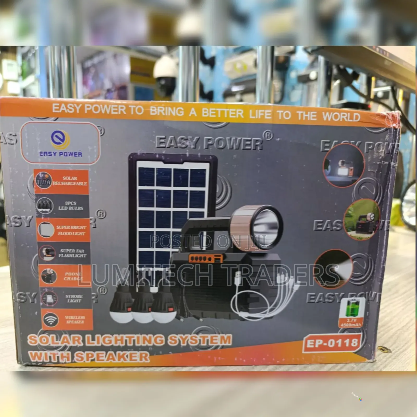 *EP-0118 Solar Lighting System With Speaker,Radio,3 Bulbs