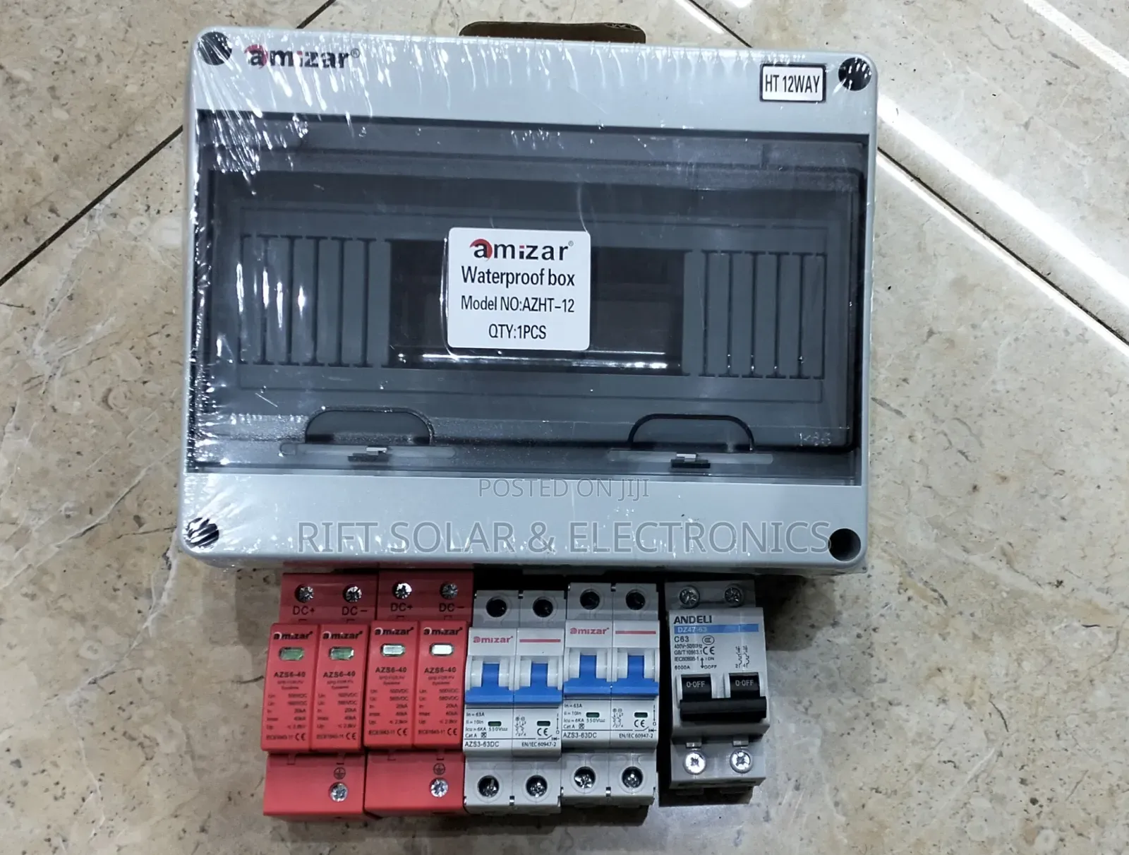 12 Way Combiner Box -(2)spd Protector -(2) 63A DC Breaker - AC Breaker