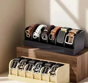 6 Slot Premium Bamboo Belt Organizer