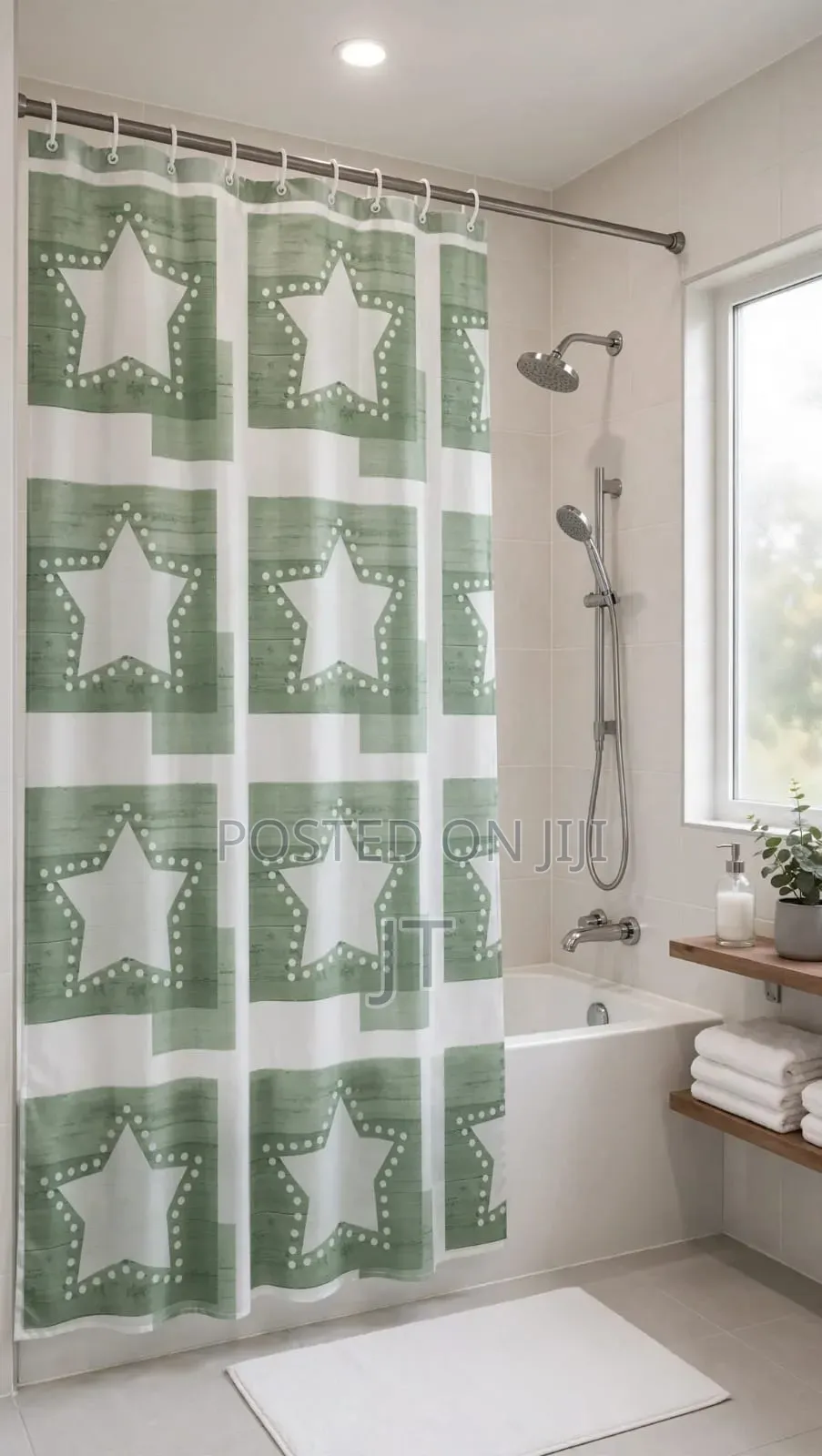 Floral Shower Curtain (Size:180*200cm)