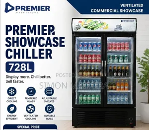 Premier 728L Side by Side Display Fridge