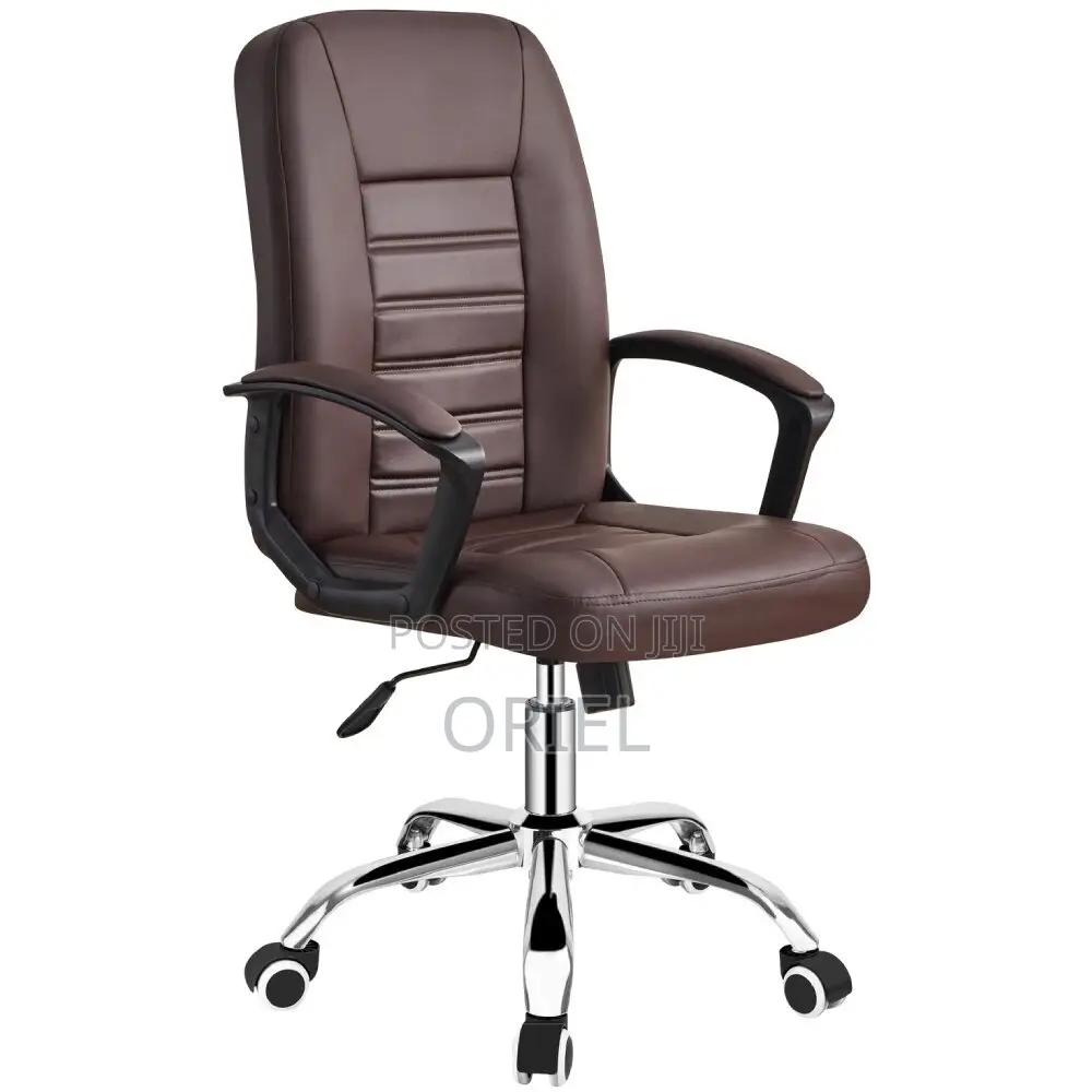 Modern Office Leather Chair : Brown Staff Chair