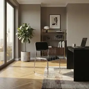 Office Chairs; Leather Reception Area Armless Chrome Office Chairs