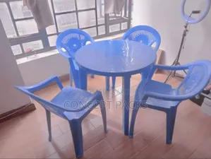 Plastic Garden 4 Chair and Round Table Set