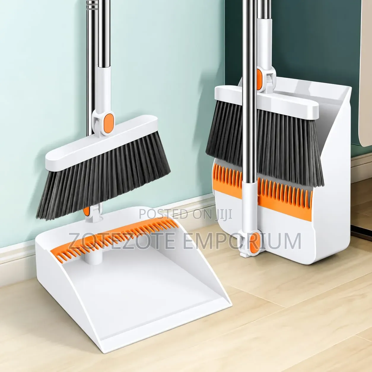 2 in 1 Long Handle Broom and Dustpan Combo Set