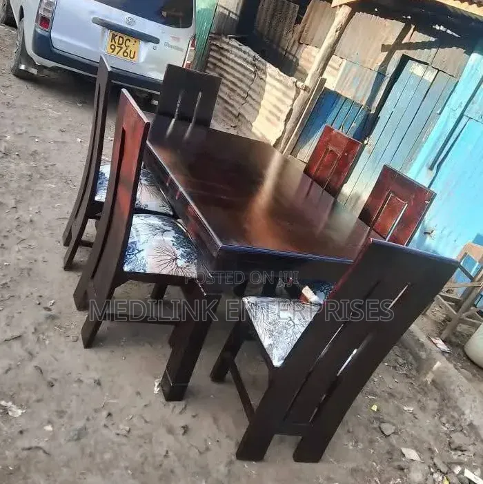 Axel Chairs 6 Seater Dinning Table Set Walnut