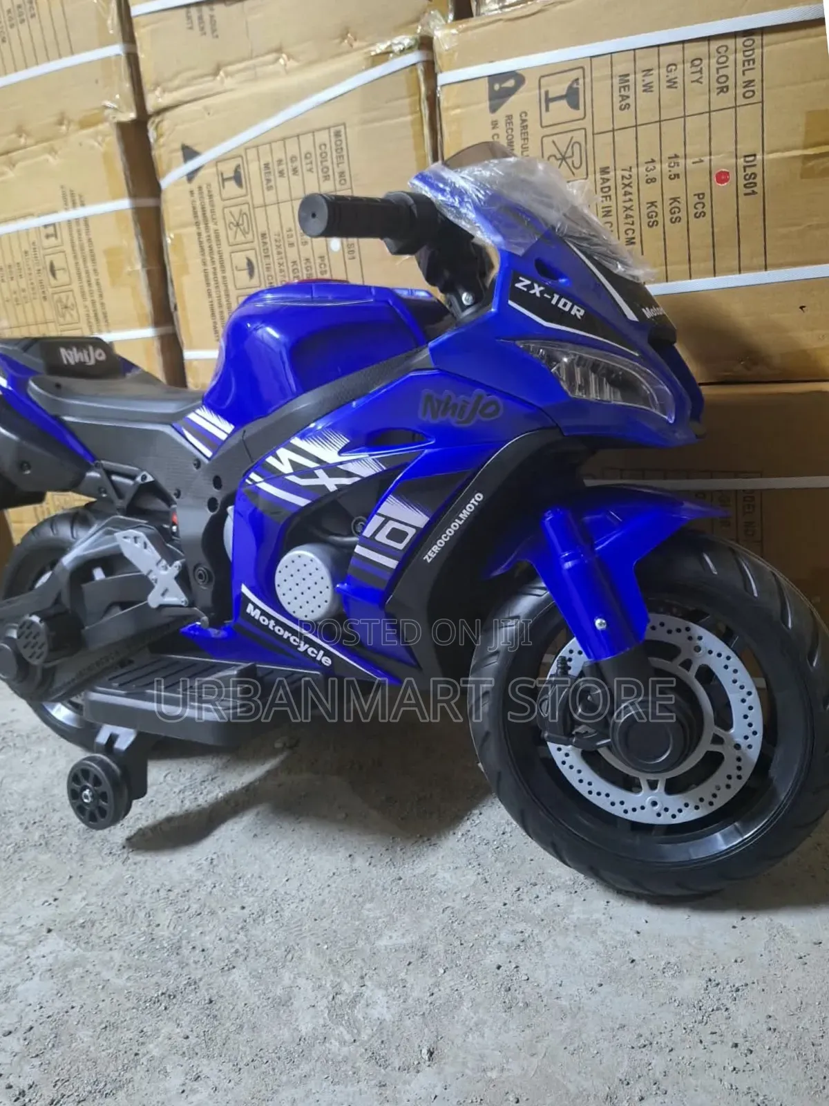 Kids 12V Electric Motorbike With Training Wheels