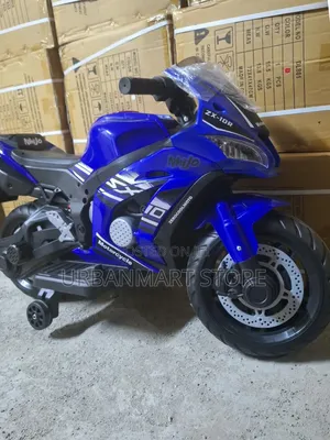 Kids 12V Electric Motorbike With Training Wheels