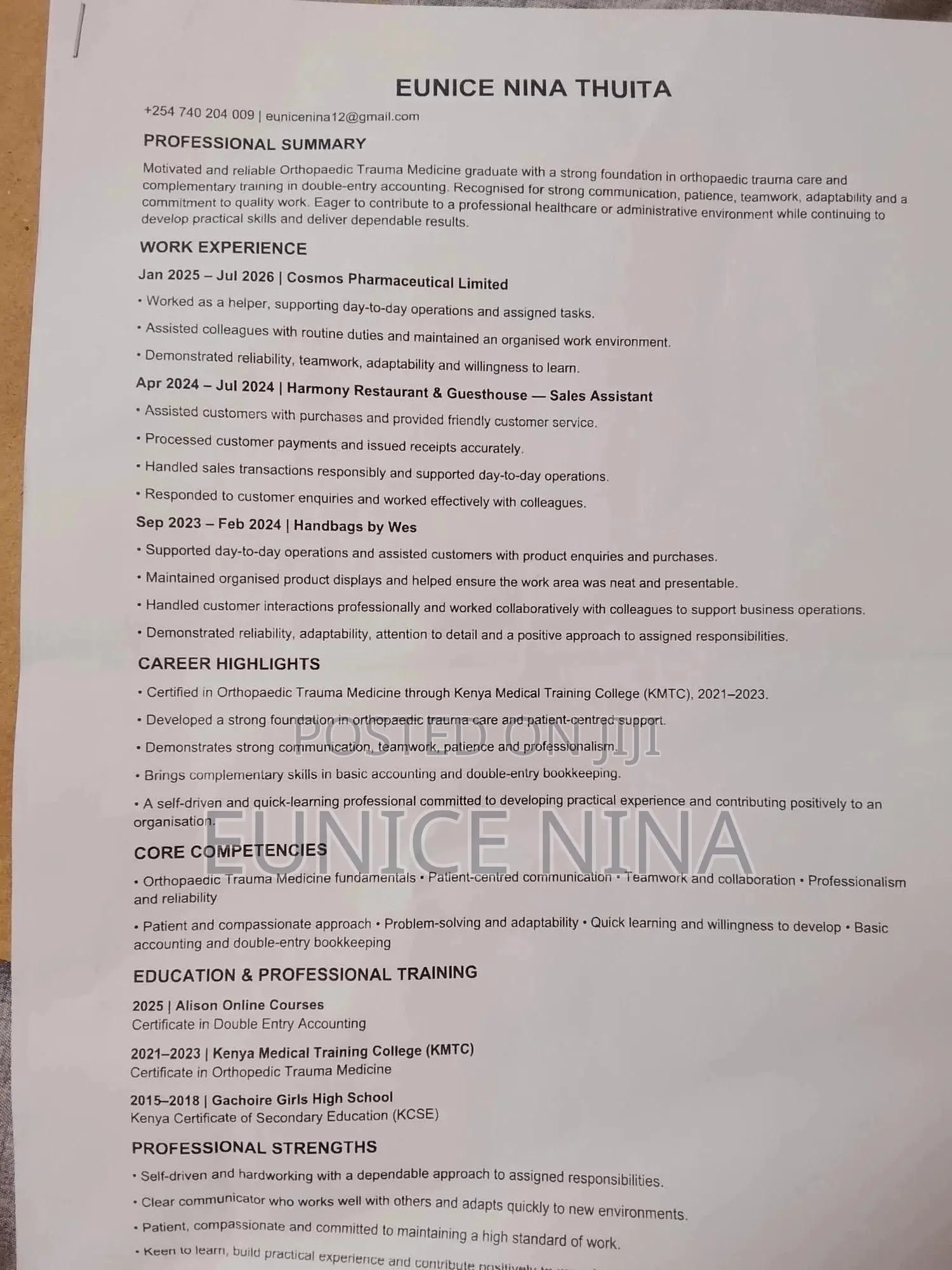 Receptionist,front Office,data Entry