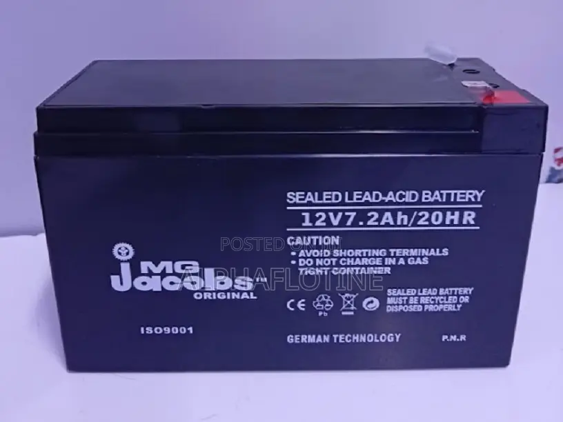 12v 7.2ah/20hrs Sealed Lead Acid Battery