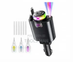 RGB LED Aromatherapy Car Charger With Retractable Cable.