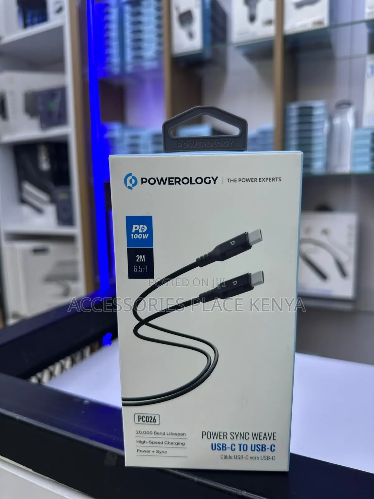 Powerology 100W USB-C to USB-C V3.1 5G Metal Cable 2 Meter - Dark Grey