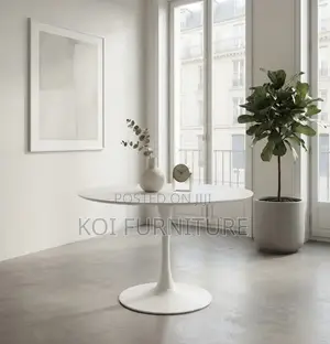 Coffee Table; Round Modern White Meeting Coffee Tables