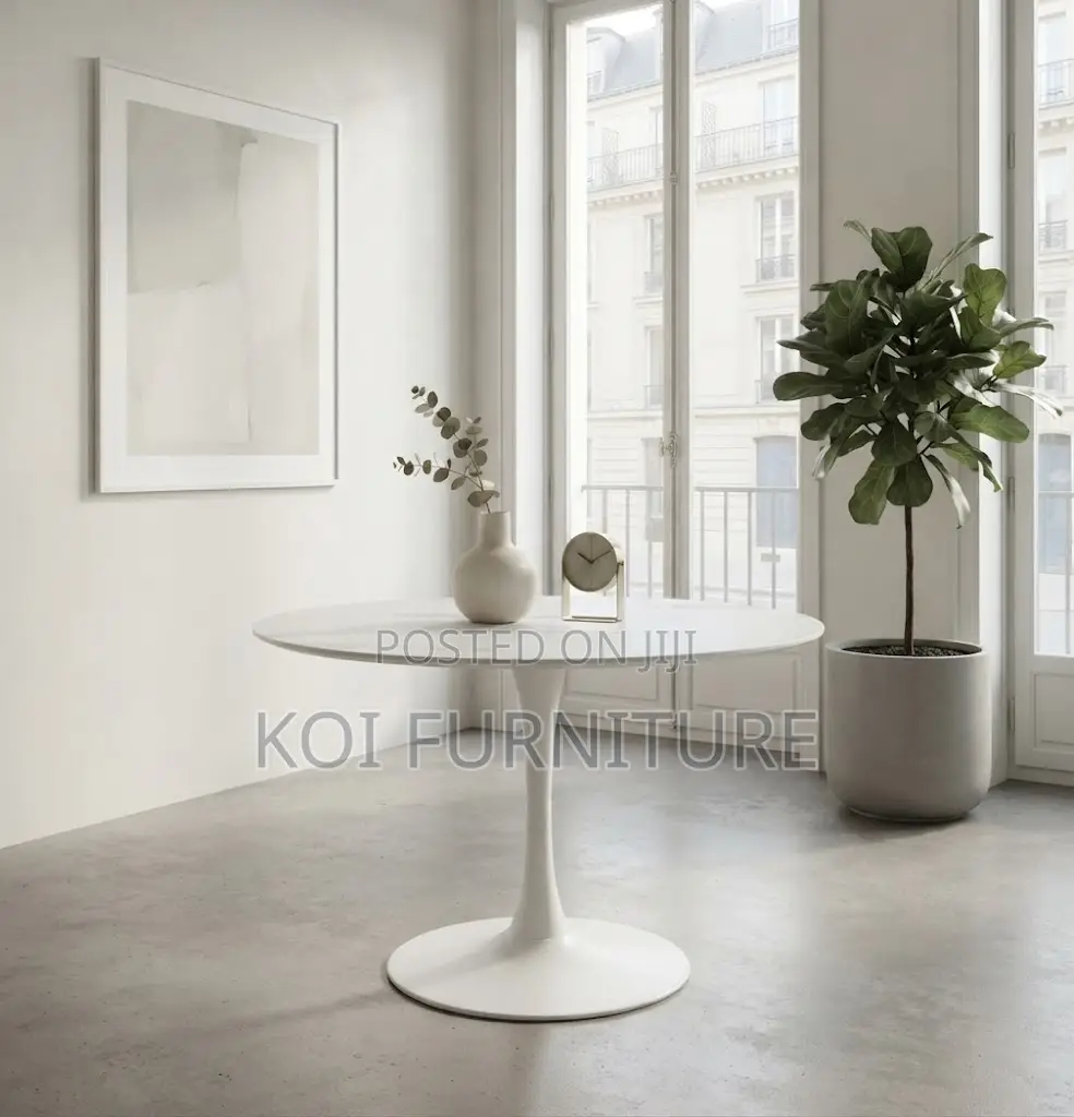 Coffee Table; Round Modern White Meeting Coffee Tables