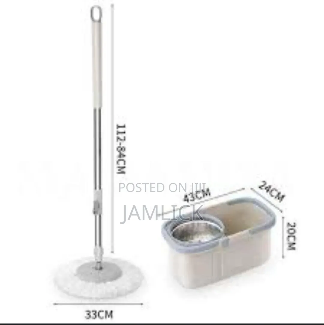 112cm Fashion Rotary Mop With 17L Bucket 2 Rags - Pm