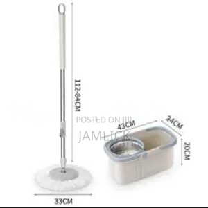 112cm Fashion Rotary Mop With 17L Bucket 2 Rags - Pm