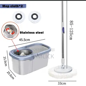 112cm Fashion Rotary Mop With 17L Bucket 2 Rags - Pm