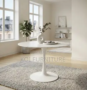 Coffee Table; Round Modern White Meeting Coffee Tables