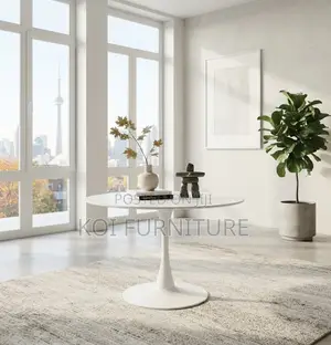 Coffee Table; Round Modern White Meeting Coffee Tables