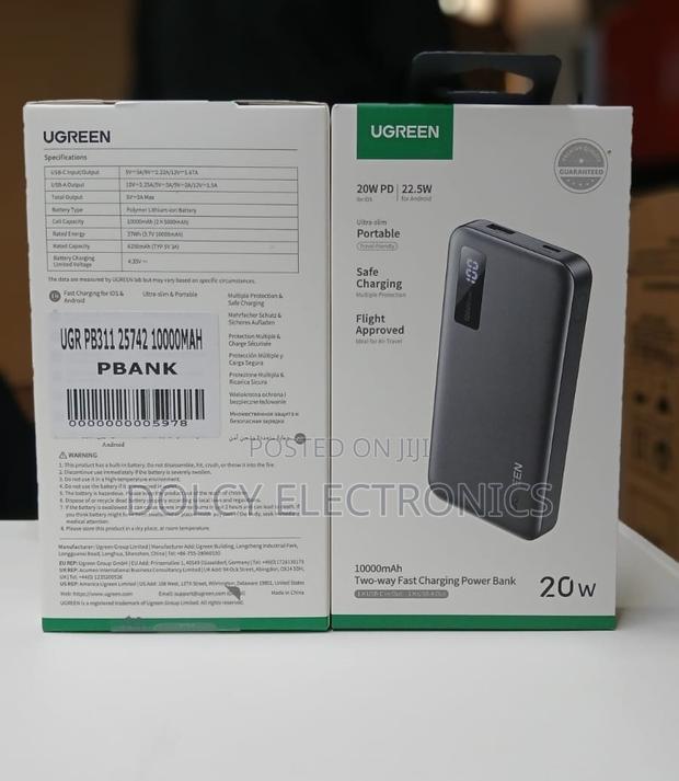 Ugreen Pb113 10000mAh 2way Fast Charging Powerbank - main view