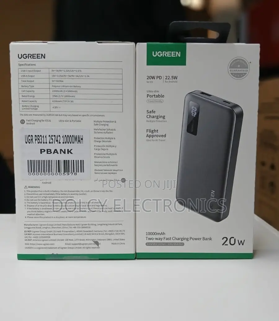 Ugreen Pb113 10000mAh 2way Fast Charging Powerbank