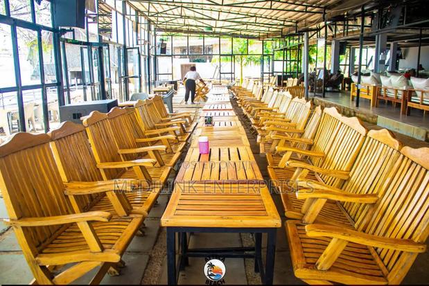 Customized Teak Commercial Chairs With an Armrest - main view