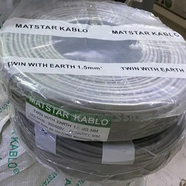 . MatStar 2.5mm Twin Earth Cable 90M PVC Insulated Long Roll Electrica