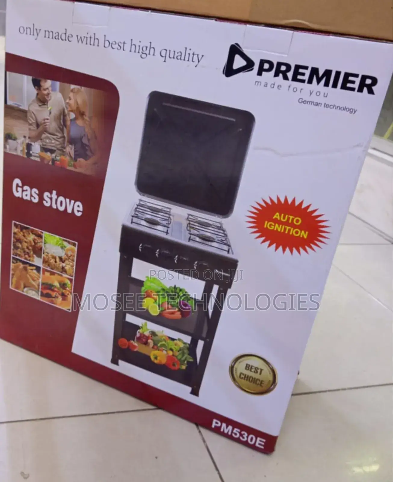 Premier PM530E 4-Burner Gas Cooker With Auto Ignition