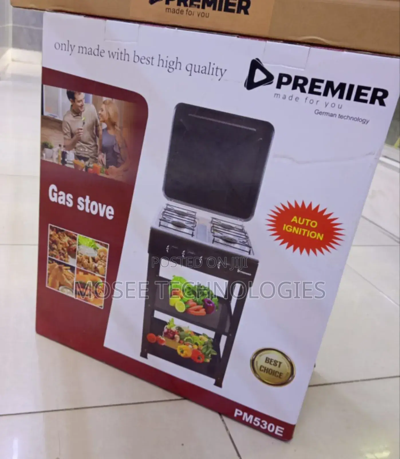 Premier PM530E 4-Burner Gas Cooker With Auto Ignition