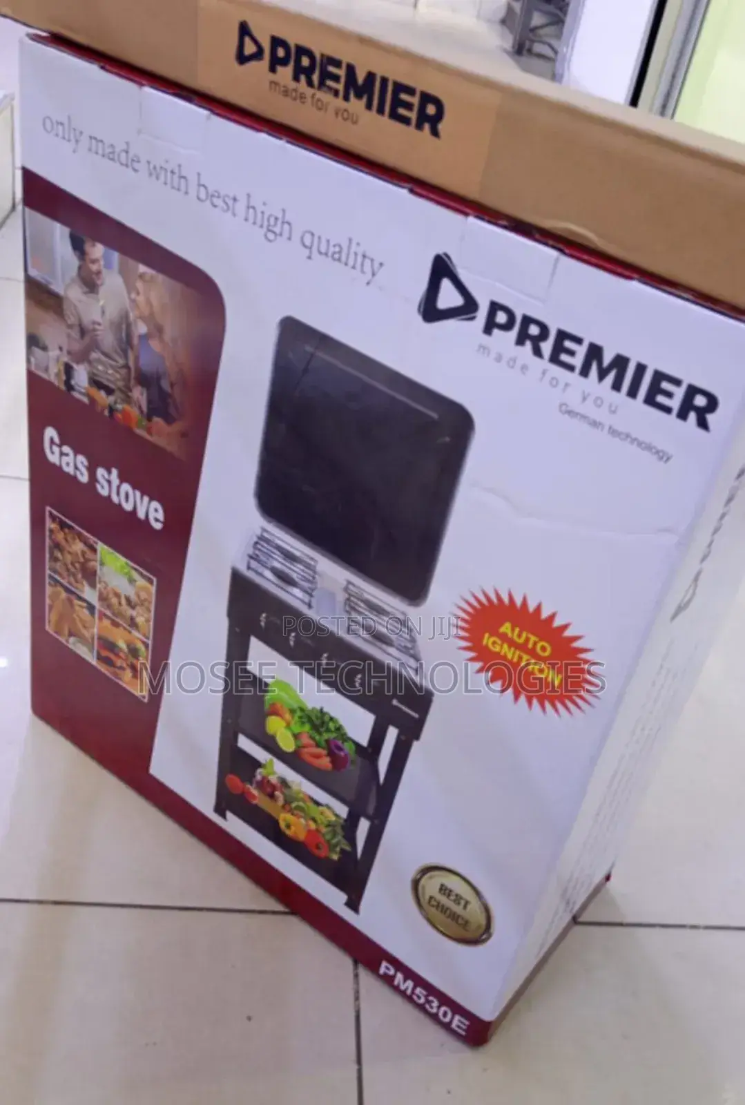Premier PM530E 4-Burner Gas Stove – High-Quality Kitchen Cooker