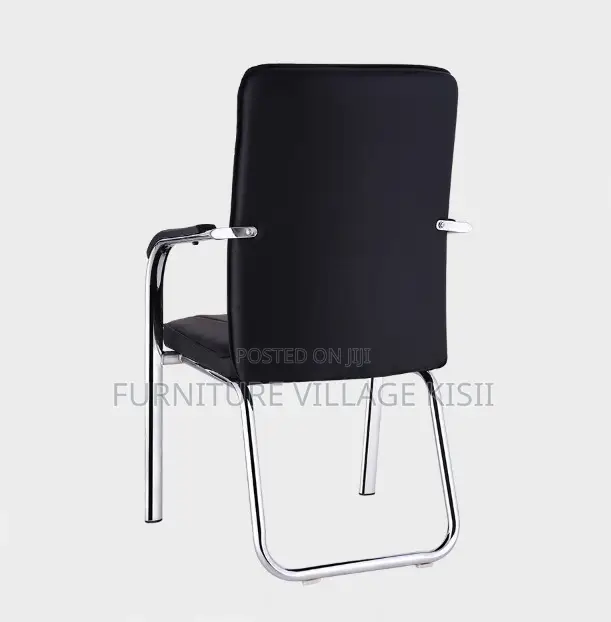 Office Chair;BlackLeather Vistors Waiting Chair.